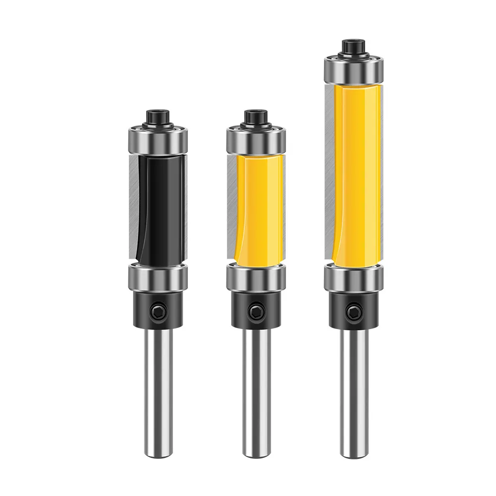 Top & Bottom Bearing 2‑Flute Straight Flush Trim Router Bit – Double‑Bearing Woodworking Cutter for Routers and Trimmers